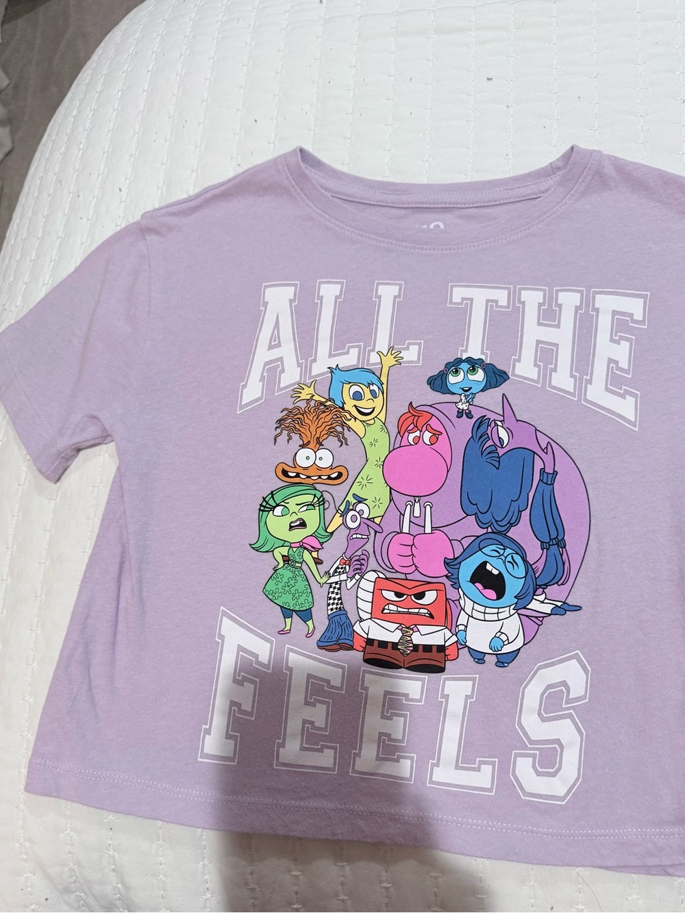 Inside Out 2 Girls Lavender "All The Feels" Graphic Tee Size M
